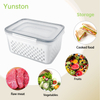 Household Refrigerator Fresh-keeping Box Kitchen Drain Basket with Cover Washing Fruit And Vegetable