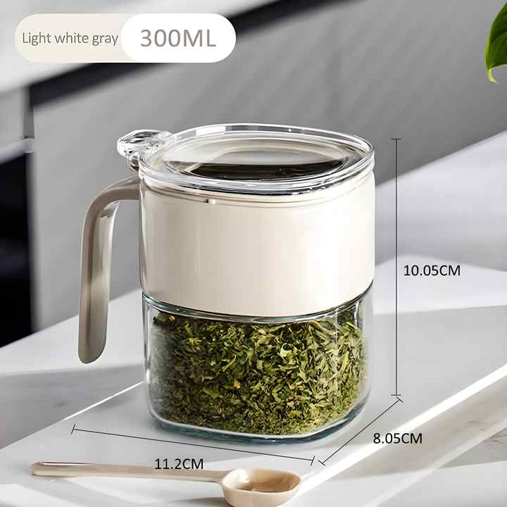 Hot Selling Plastic Glass Removable Spice Container Sugar Salt Pepper Seasoning Container And Spoon - Buy Seasoning Box Condiment Jar Sugar Salt Pepper Seasoning Box Product on Alibaba_com