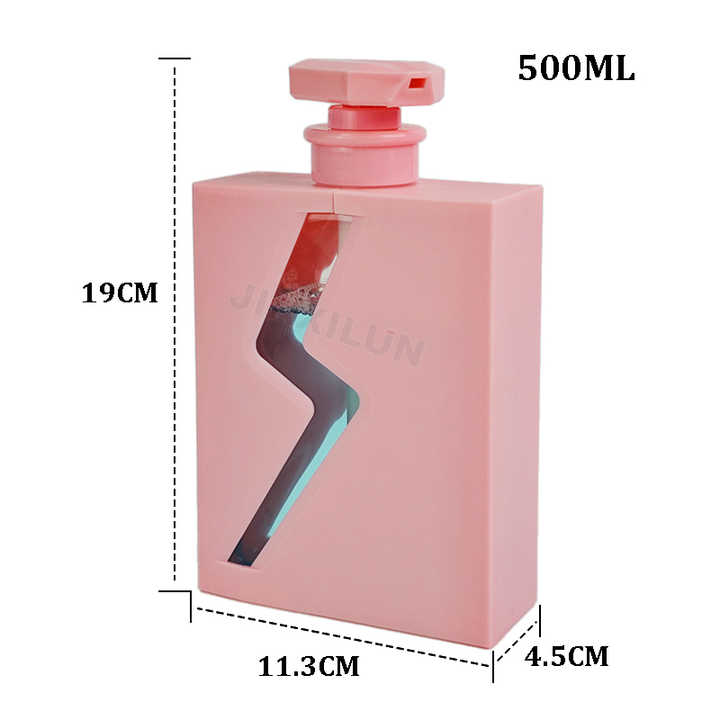 Hot Selling 500ml Square PET Lotion Bottle Lotion Pump Cosmetic Dispenser Liquid Soap Packaging Plastic Shampoo Bottle