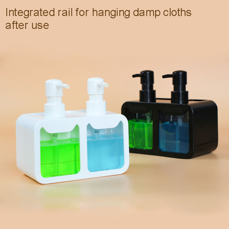 2023 New Style Multi-functional Double Head Soap Dispenser Kitchen And Bathroom Hand Washing Liquid Dishwashing Liquid