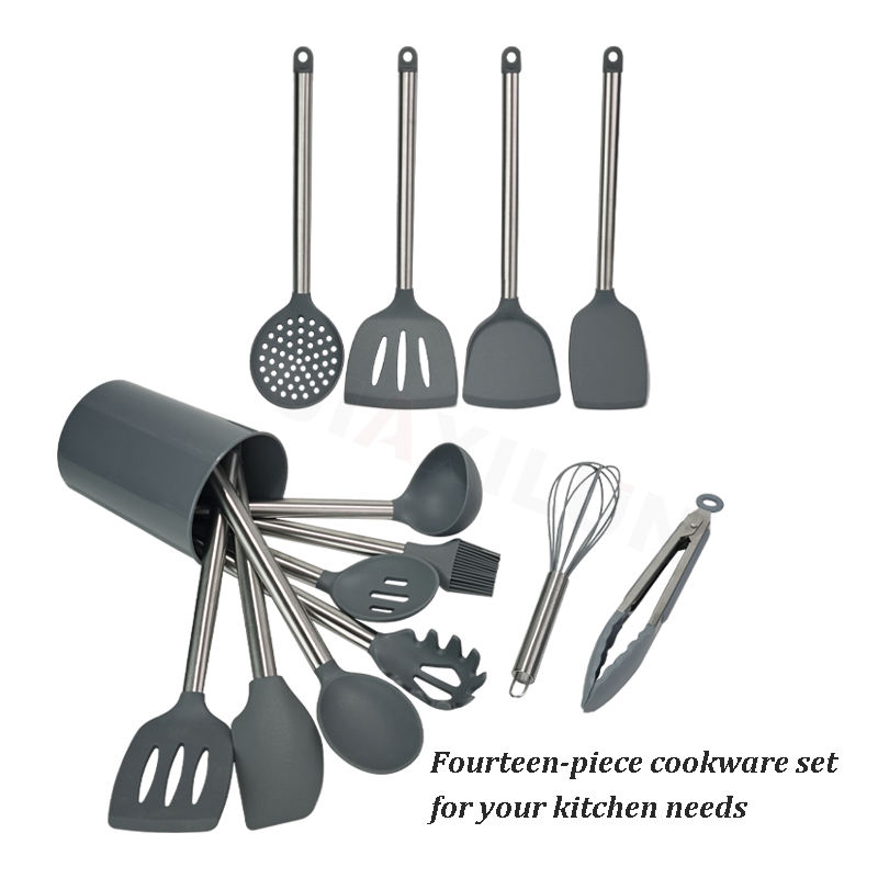 14pcs Cooking Utensils Non-Stick Cooking Tools Stainless Steel Silicone Kitchen Utensil Set Top Ten E-commerce Platform Products