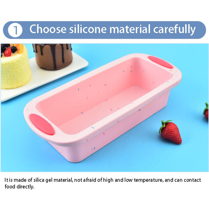 Silicone Non-stick Toast Bread Cake Mold Colorful Rectangle Silicone Loaf Bread Mold for Cake Baking Molds with Handles
