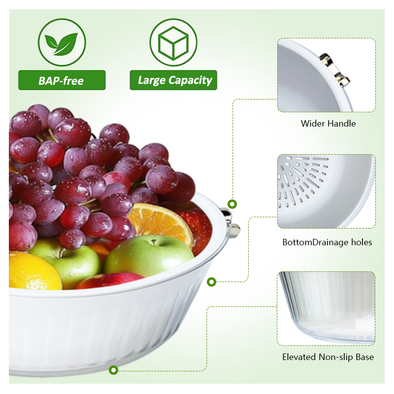 Hot Sale Kitchen Sink Basin With Multi-function Plastic Strainer Double Layer Fruit And Vegetable Cleaning Draining Basket - Buy Fruit Colander Bowl Set Drain Basket Product on Alibaba_com