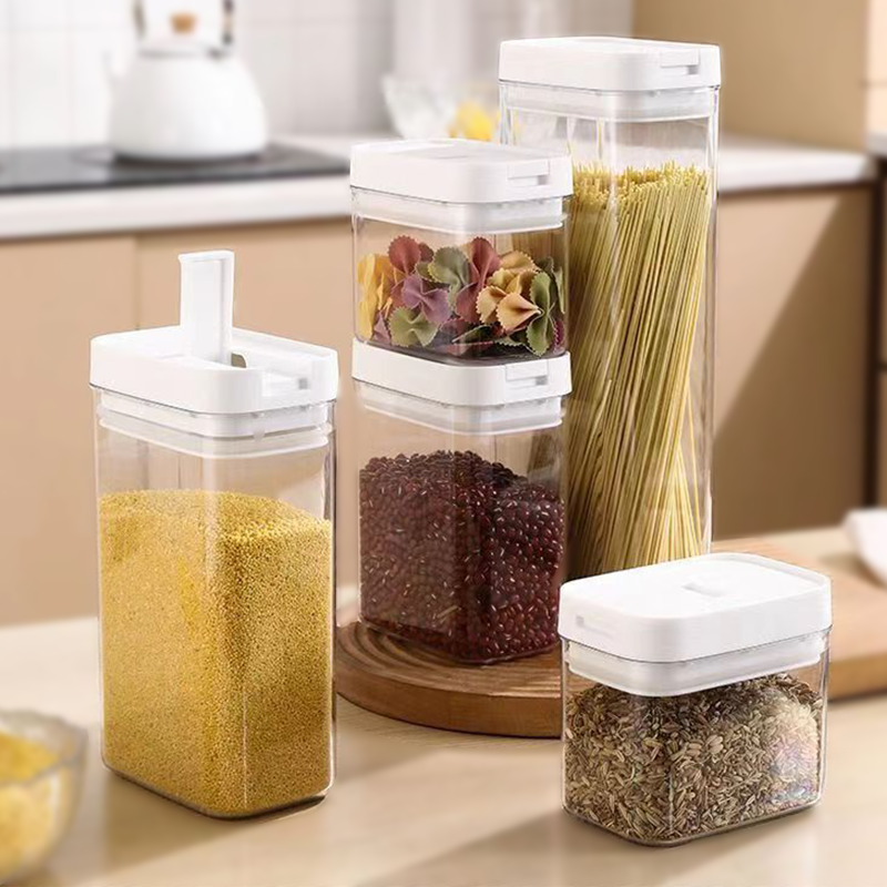 Hot sale kitchen storage products plastic with lid plug seal food storage box kitchen food storage container set