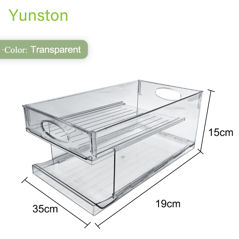 Household Kitchen Refrigerator Beer Beverage Cola Storage Box Automatic Filling Plastic Transparent Storage Organize Bins