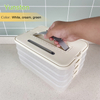 Popular multi-layer stacked transparent plastic dumpling Storage Box with preservation timer calendar cover