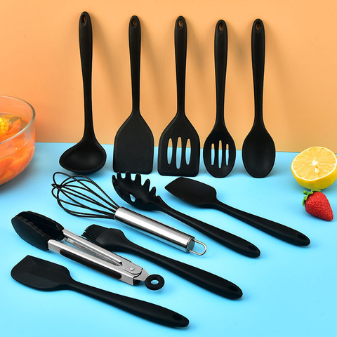 11-piece Silicone Kitchen Non-stick Cooking Kitchenware Set Tools Cooking Kitchenware Baking Utensils Egg Beater Etc