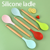 Thickened Wooden Handle Silicone Pot Spoon Soup Spoon Cooking Utensils Non-stick Pan Heat-resistant Cooking Spoon