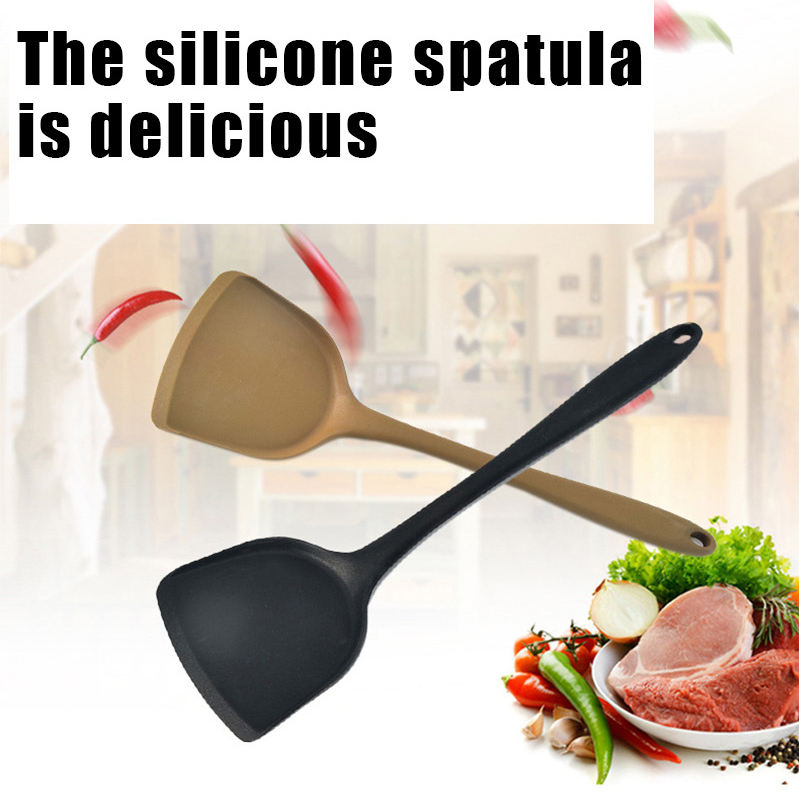 Silicone Turner Integrated Non-stick Frying Pan Spatula Kitchen Cooking Spoon Shovel Chinese Kitchenware