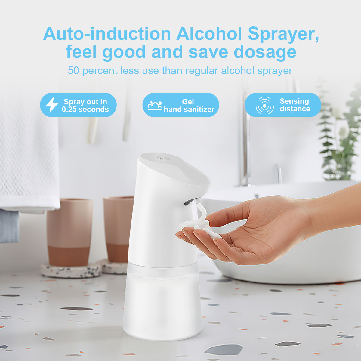 V9 Automatic Touch Sensing Soap Dispenser with 450ml Standing Foam for Bathroom, Kitchen, Hotel.