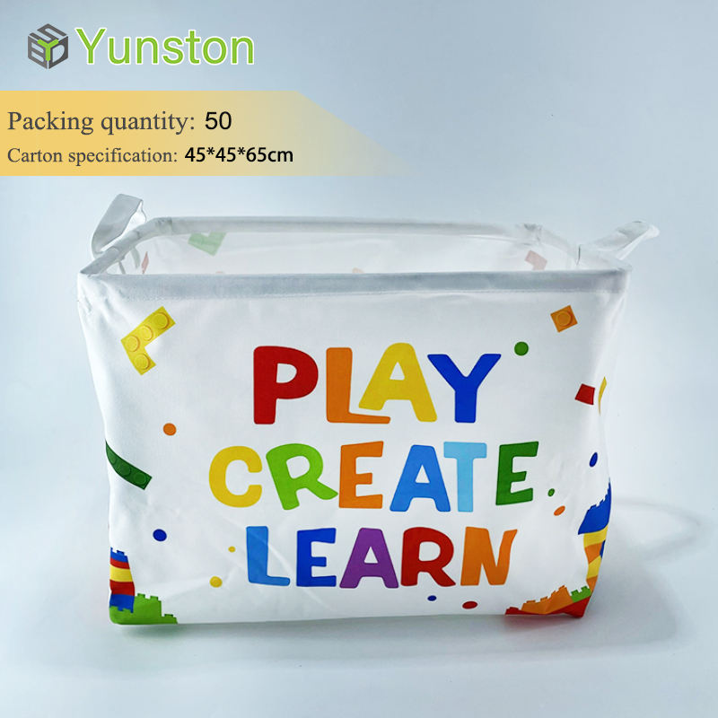 2024 Hot Selling Large Capacity Dirty Clothes Storage Basket Waterproof Soft Fabric Toy Storage Box Foldable with Handle