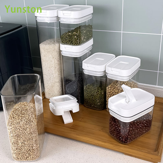 2024 New 7 Pieces Premium Stackable Air Tight Food Storage Containers With Lids Plastic Clear Kitchen Pp Food Storage Box