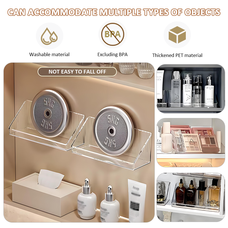 Promotional Products Wall Mounted Vertical Transparent Storage Plastic Box Mirror Cabinet Organiser Bathroom Cabinet