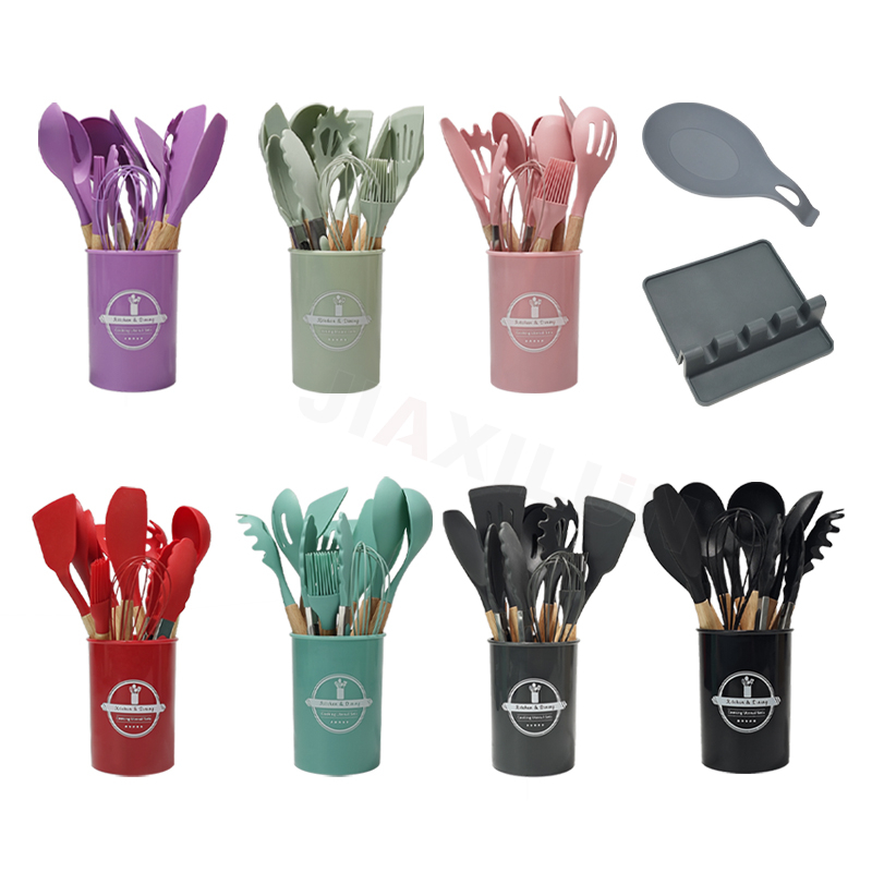 Direct Wholesale Kitchen Tools Silicone Kitchen Accessories Cooking Tool Set Customized LOGO Minimum Order 3000