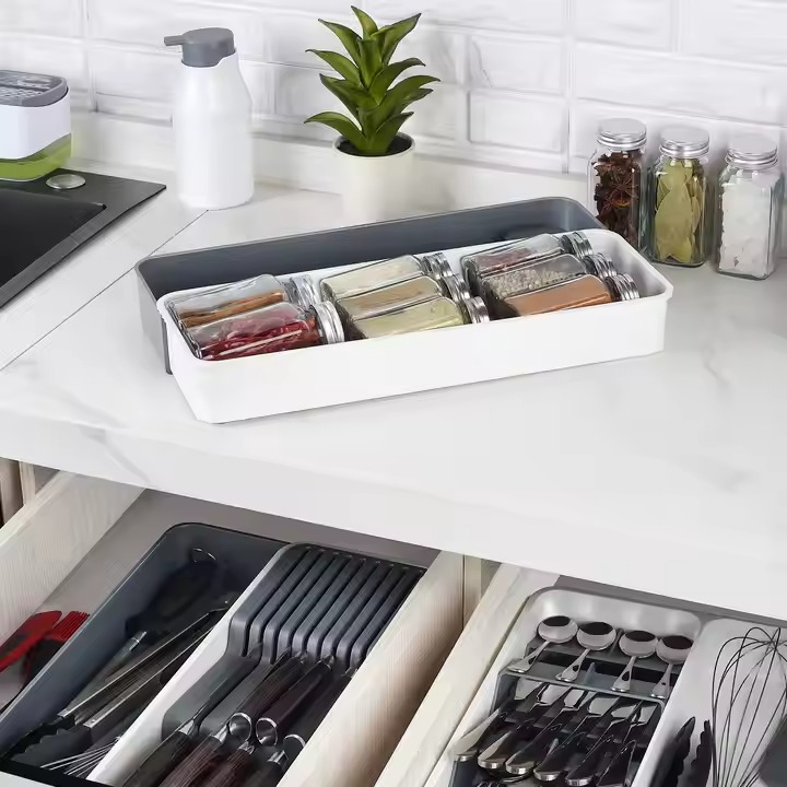 Kitchen Expandable Spice Drawer Organizer Tray Spice