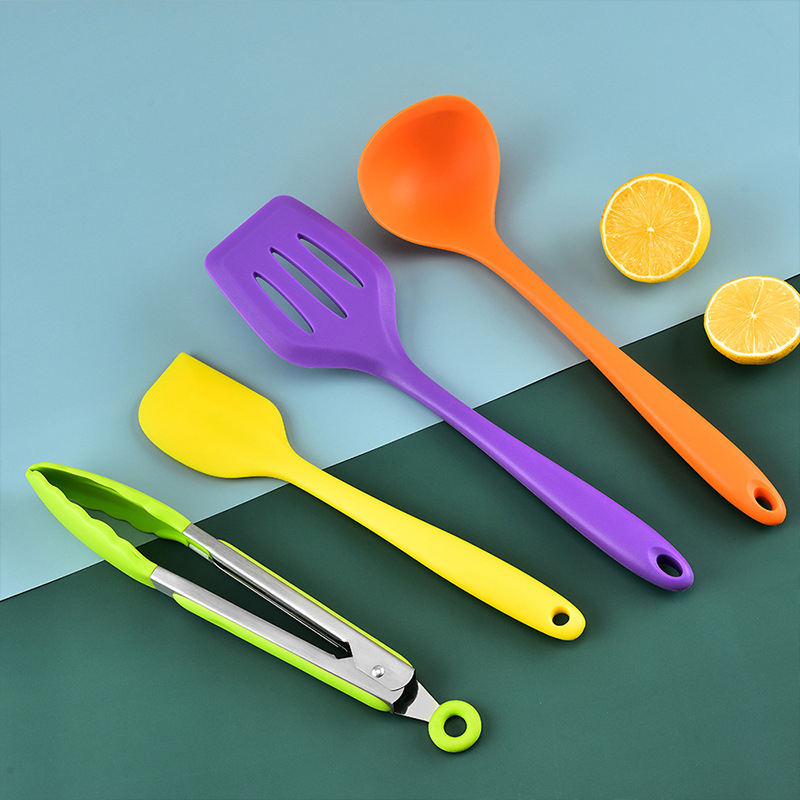 Hot Sale Color Silicone Kitchen Utensils 10-piece Non-stick Pan Heat Resistant Baking Tools Kitchenware