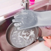 Non-slip Reusable Kitchen Food Grade Silicone Cleaning Dishwashing Brush Washing Dishwashing Gloves