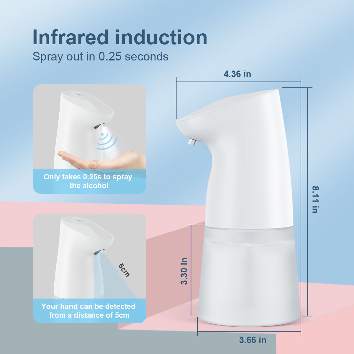 V9 Automatic Contactless Induction Alcohol Sprayer, 450ml Alcohol Spray Soap Dispenser, Suitable for Schools, Hotels, Hospitals.