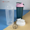 Custom 600ml Gym Fitness Protein Shaker Plastic Water Bottle with Shake Ball Wholesale Protein Shaker Water Bottle