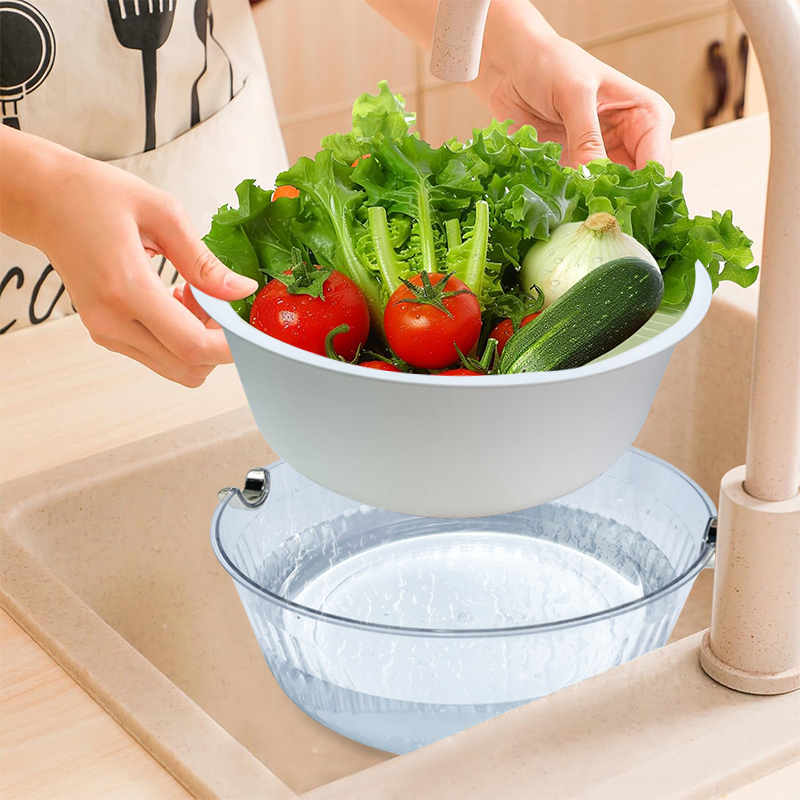 Hot Sale Kitchen Sink Basin With Multi-function Plastic Strainer Double Layer Fruit And Vegetable Cleaning Draining Basket - Buy Fruit Colander Bowl Set Drain Basket Product on Alibaba_com