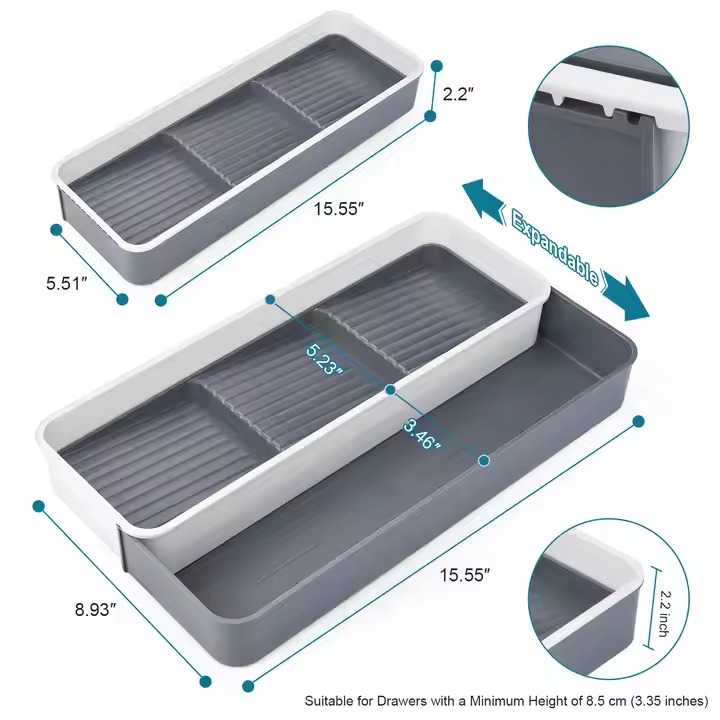 Kitchen Expandable Spice Drawer Organizer Tray Spice