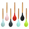 Thickened Wooden Handle Silicone Pot Spoon Soup Spoon Cooking Utensils Non-stick Pan Heat-resistant Cooking Spoon