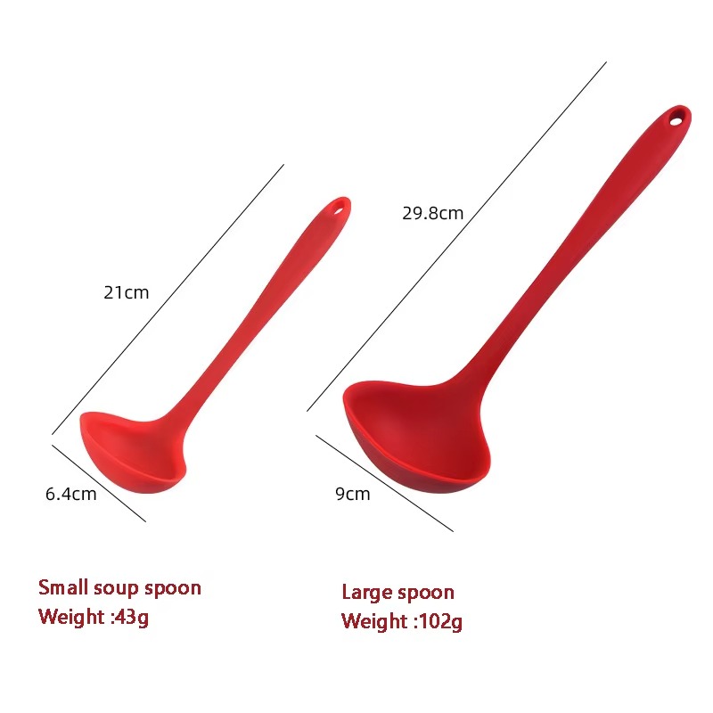 Integrated Food Grade Silicone Soup Spoon Non-stick Pan Heat Resistant Catering Utensils Kitchen Tools Spoon