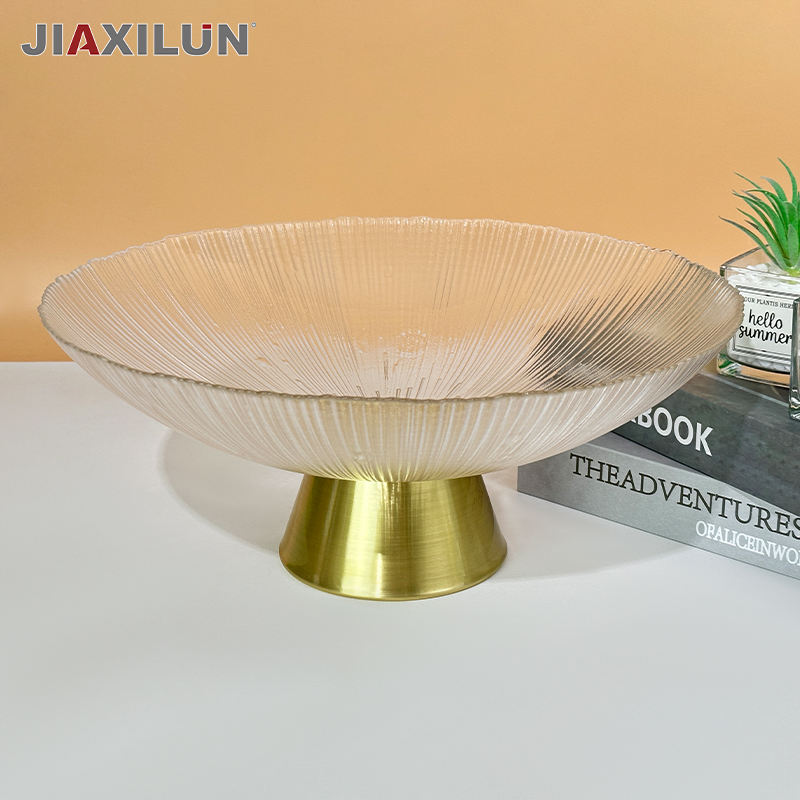 High Quality Transparent Crystal Glass Pedestal Bowl Large Decorative Fruit Candy Snack Dish for Kitchen Dining