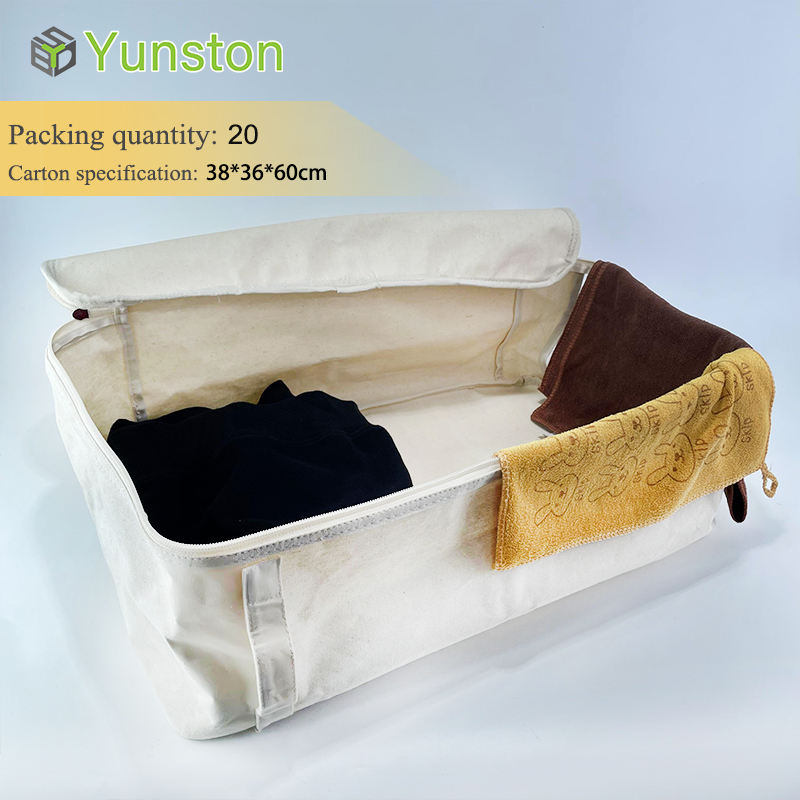 Hot Rectangular Fabric Woven Double Zipper Quilts, Blankets, Clothes Storage Bags for Bedroom Storage