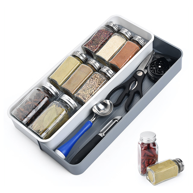 Expandable Spice Drawer Organizer Tray