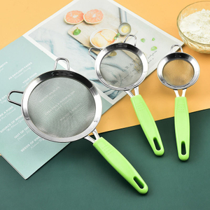 Plastic Handle Stainless Steel Oil Filter Spoon Kitchen Filter Oil Grid Spill Spoon Kitchen Utensils