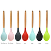 Thickened Wooden Handle Silicone Pot Spoon Soup Spoon Cooking Utensils Non-stick Pan Heat-resistant Cooking Spoon