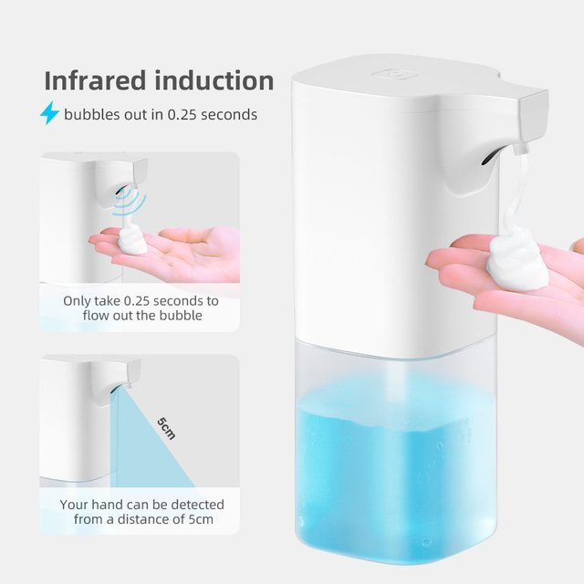 Fully Automatic Touch Sensing Soap Dispenser 350ml Countertop Soap Dispenser Non-touch Bathroom Soap Dispenser