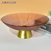 Classic Design Large Crystal Glass Bowl High-Grade Colorful Fruit Candy Snack Pedestal for Kitchen Dining Wedding Dishes Plates