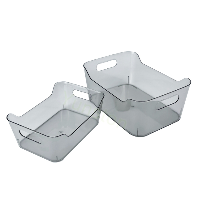 Wholesale Hot Sale Transparent Grey Plastic with Carrying Handle Refrigerator Food Storage Dispenser Boxes