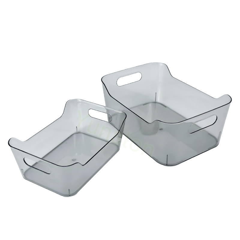 Wholesale Hot Sale Transparent Grey Plastic with Carrying Handle Refrigerator Food Storage Dispenser Boxes