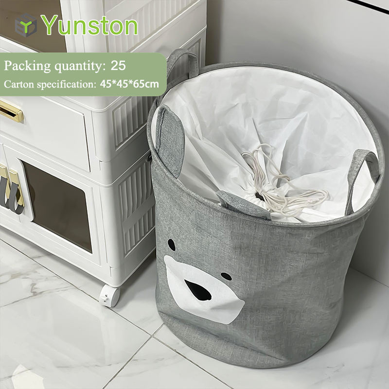 Wholesale Collapsible Large Capacity Dirty Clothes Storage Basket Round Storage Bag Bathroom Living Room Toy Storage