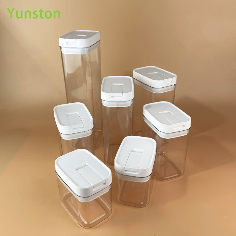 2024 New 7 Pieces Premium Stackable Air Tight Food Storage Containers With Lids Plastic Clear Kitchen Pp Food Storage Box