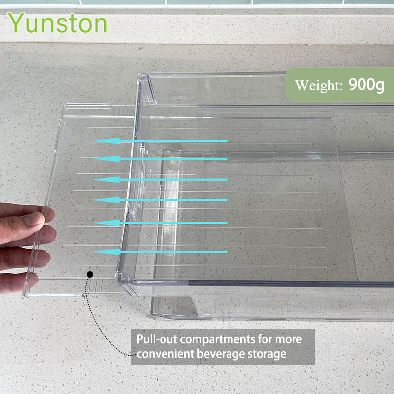 Household Kitchen Refrigerator Beer Beverage Cola Storage Box Automatic Filling Plastic Transparent Storage Organize Bins