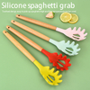 All-in-one Silicone Non-stick Cookware Wooden Handle Silicone Kitchenware Noodle Spoon Spaghetti Claw Colander Kitchenware