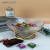 Premium Classic Clear Glass Tray with Gold Rim Hot Glass Fruit Basket Crystal Lining Design Stocked Premium Dishes Plates