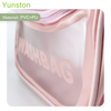 Hot Sale Convenient Portable Frosted Transparent Pink Women's Zip Travel Cosmetic Bag with Carrying Handle