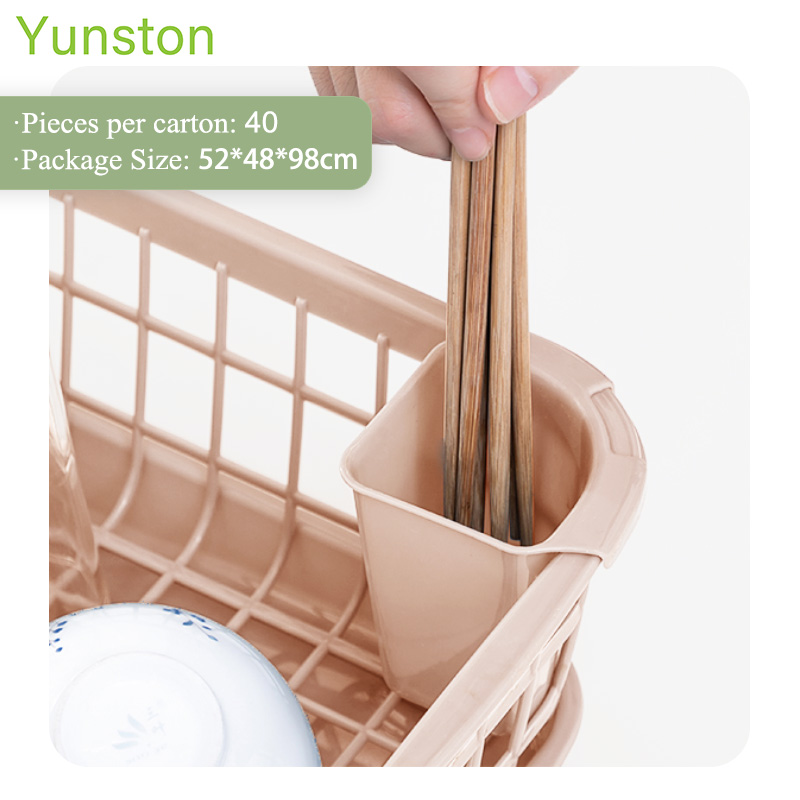 Hot Sale Plastic with Water-conducting Bottom Tray with Removable Spoon And Chopsticks Draining Cylinder Dish Draining Stand