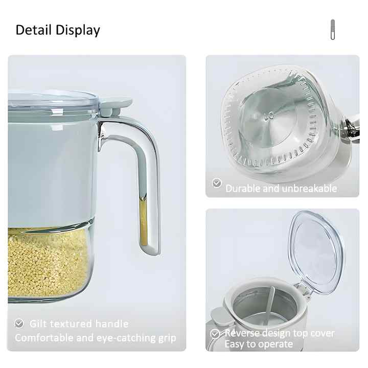 Hot Sale Large Capacity Plastic Glass Connection Semi-automatic Opening with Silicone Sealing Ring Spice Jar