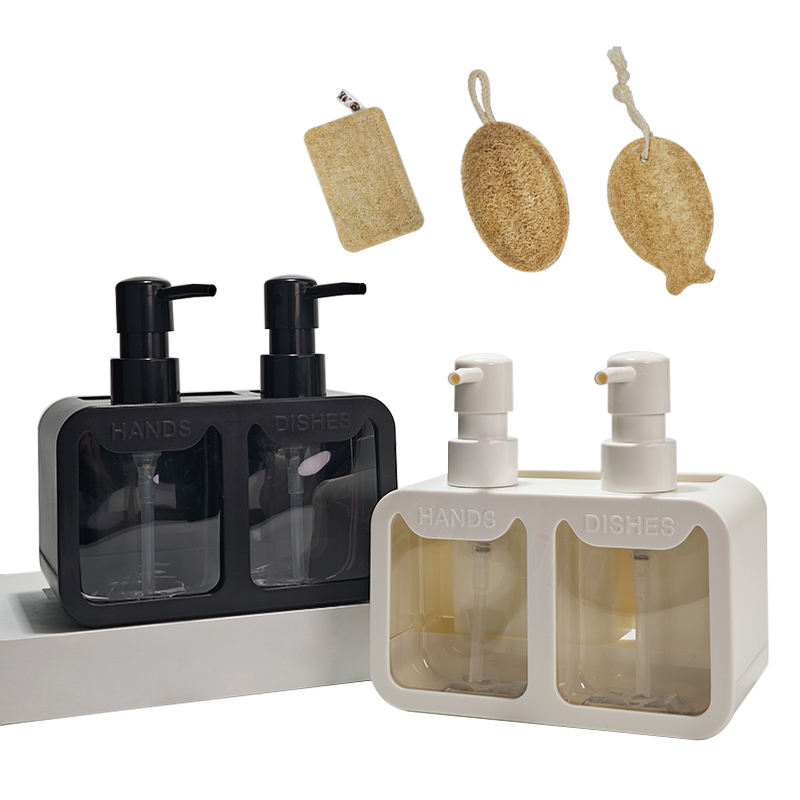 Wholesale Loofah Sponge Natural Double-ended Soap Dispenser Hand Soap And Dishwashing Liquid Dispenser Dish Soap Dispenser