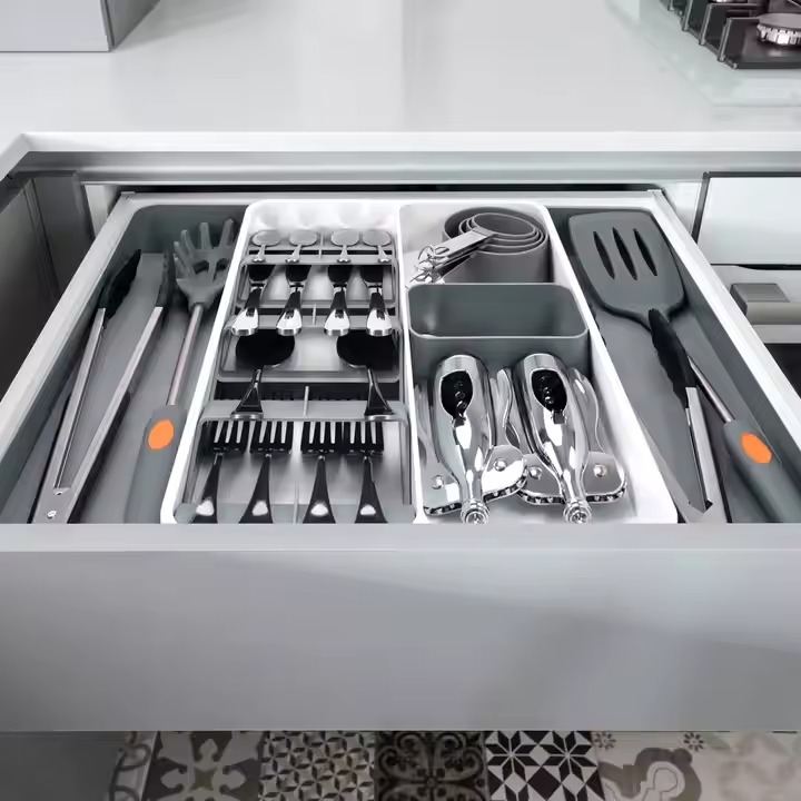 Retractable Kitchen Tool Drawer Organizer Tray Knife Fork Cutlery Sorting Box