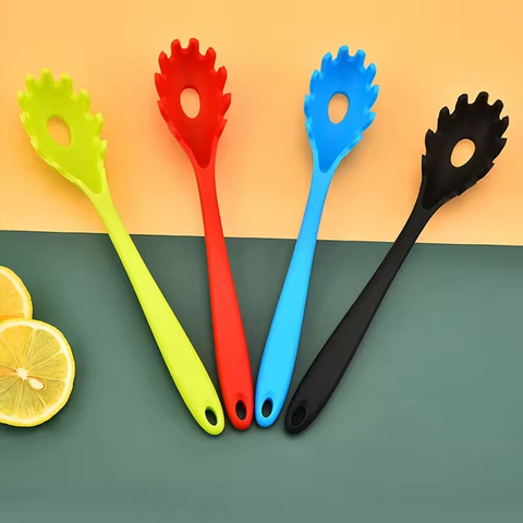 Kitchenware Mini Silicone Powder Steak Long Fishing Pasta Spoon Skimmer Skimmer Noodle Skimmer Non-stick Cookware