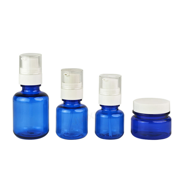 Wholesale PET Blue Container Portable Travel Bottles Perfume Travel Refillable Mini Spray Bottles Travel Size Shampoo Bottles