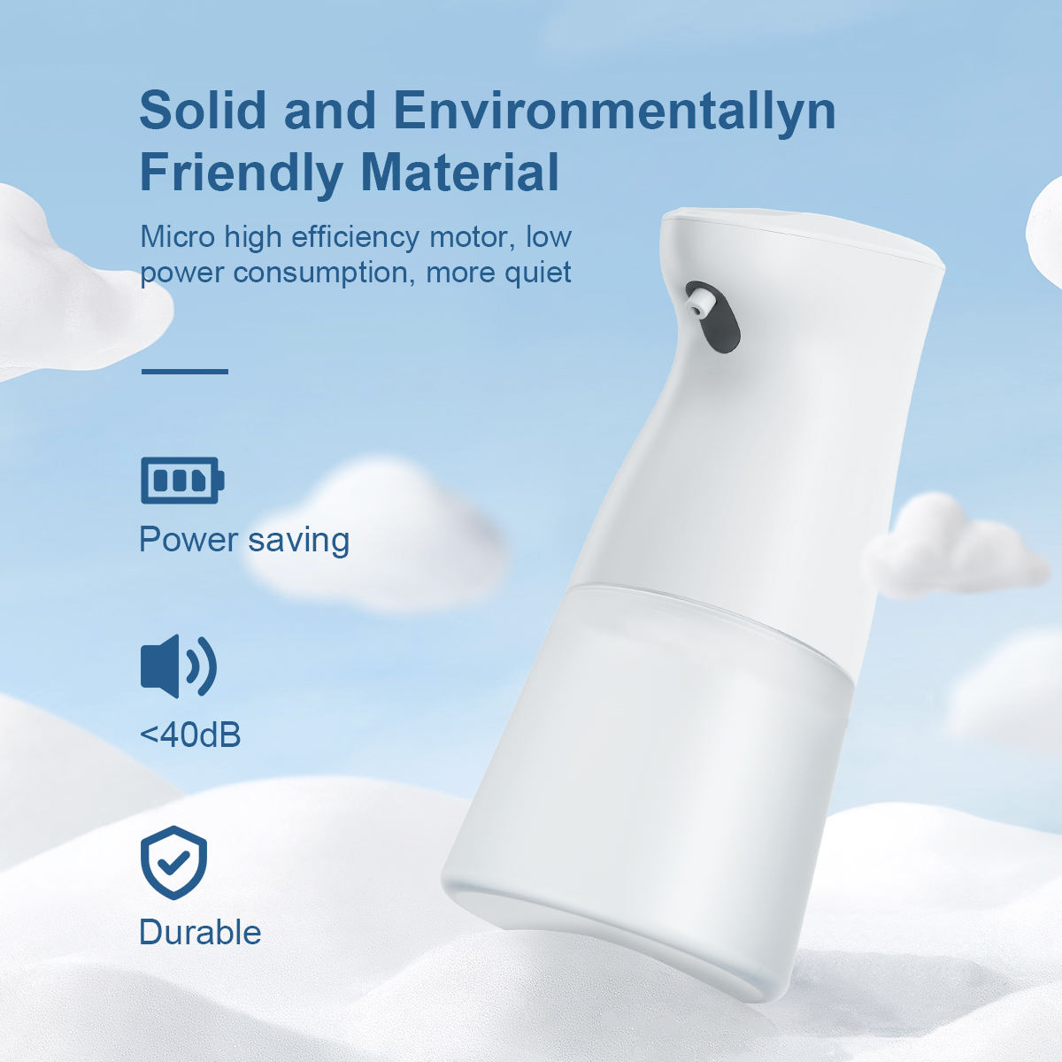 V9 Automatic Touch Sensing Soap Dispenser with 450ml Standing Foam for Bathroom, Kitchen, Hotel.