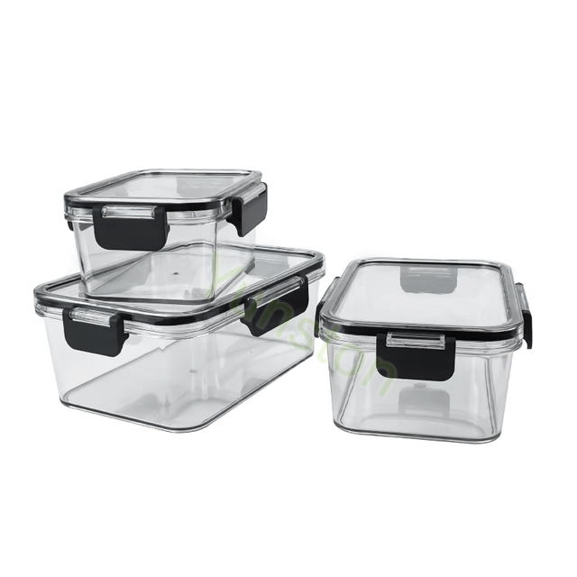 Hot sale three sizes transparent eco-friendly plastic food storage crisper can be stored in the refrigerator